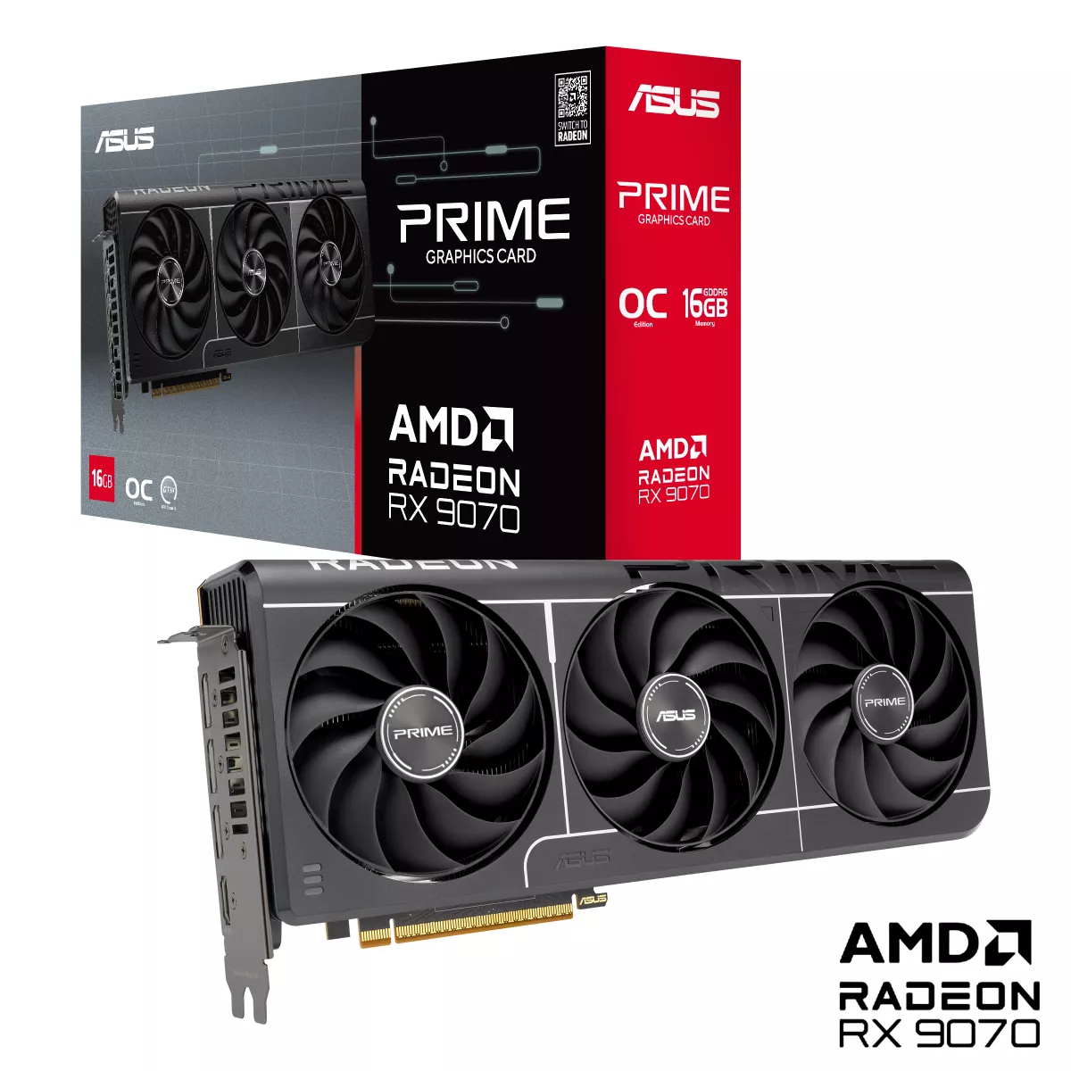 ASUS Prime Radeon RX 9070 OC Edition 16GB GDDR6 EVO Gaming Grafikkarte