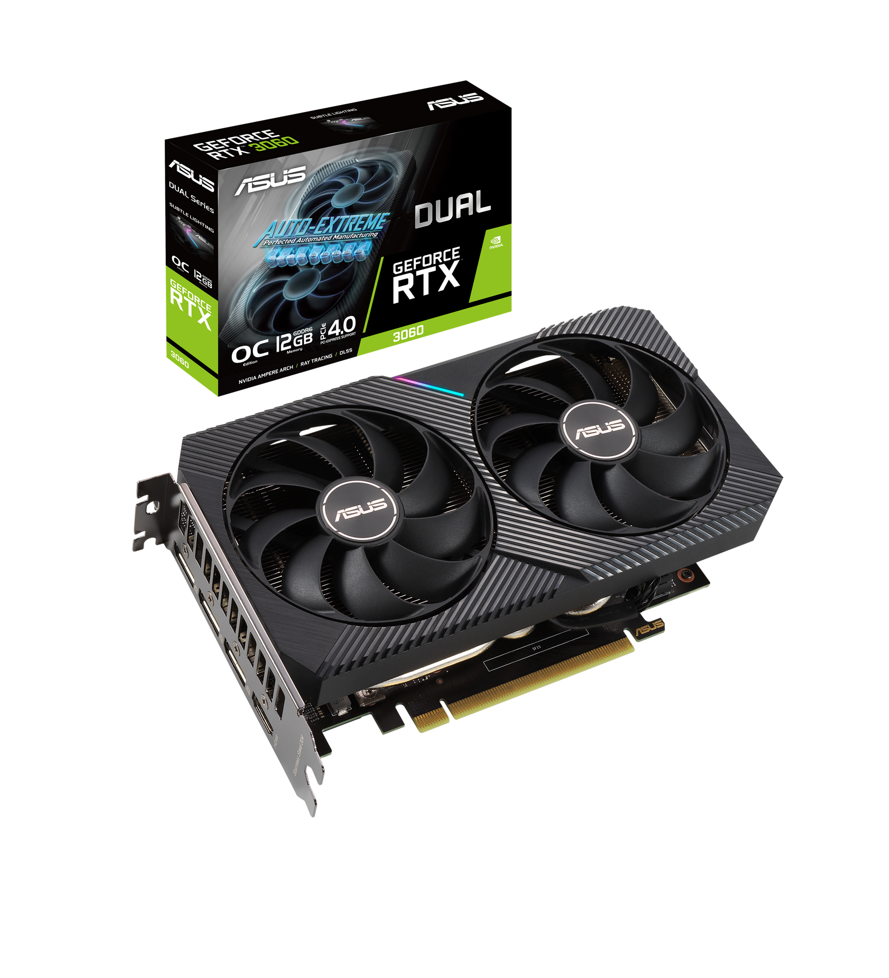 ASUS GeForce Dual RTX 3060 12GB V2 OC Edition Gaming Grafikkarte