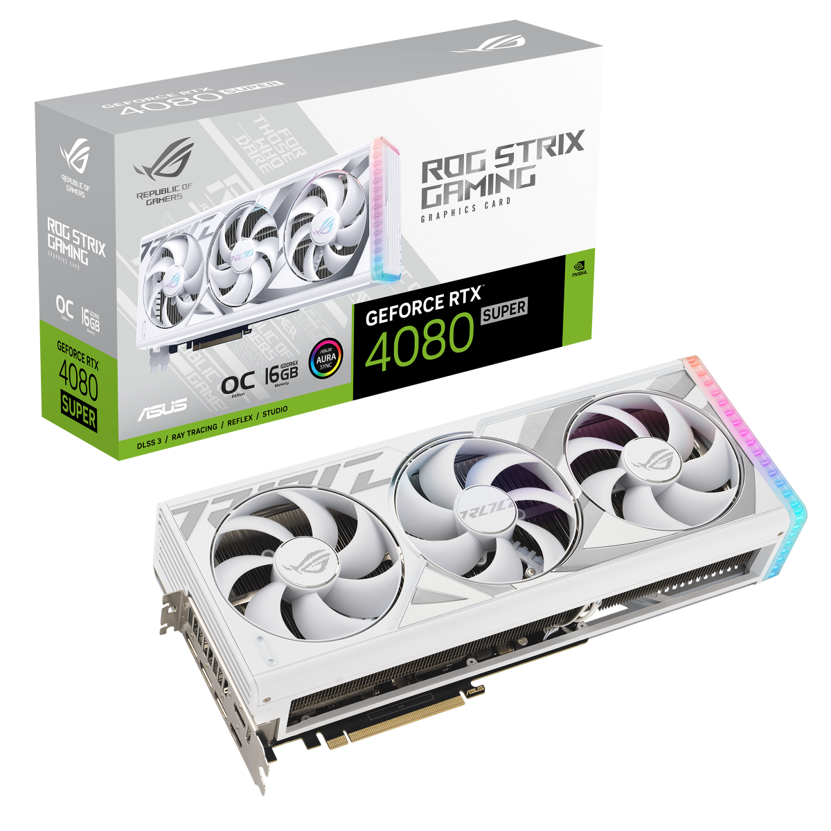 ASUS ROG Strix GeForce RTX 4080 SUPER 16GB GDDR6X OC White Edition Gaming Grafikkarte 1