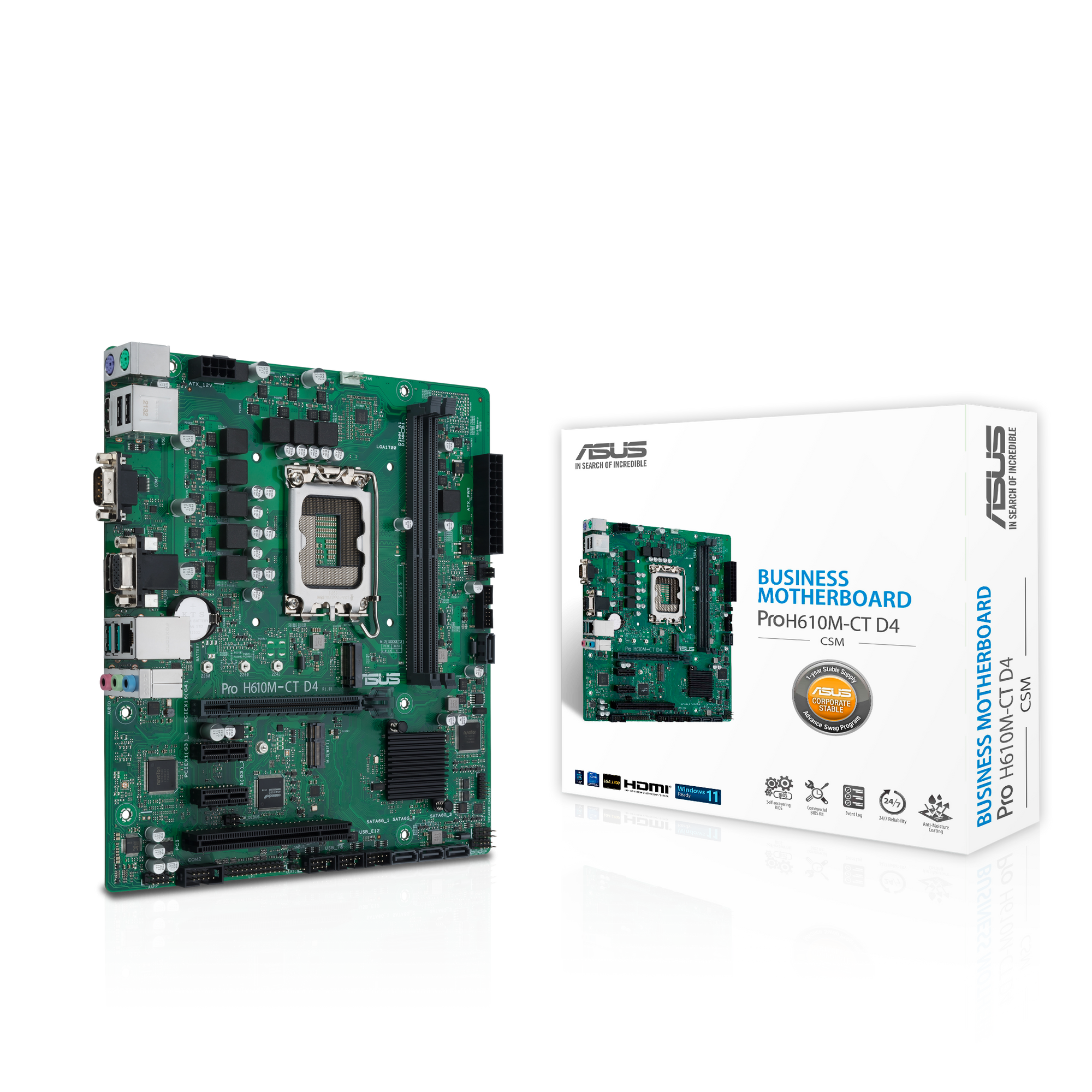 ASUS Pro H610M-C D4-CSM Business Mainboard Sockel Intel LGA 1700 thumbnail 3