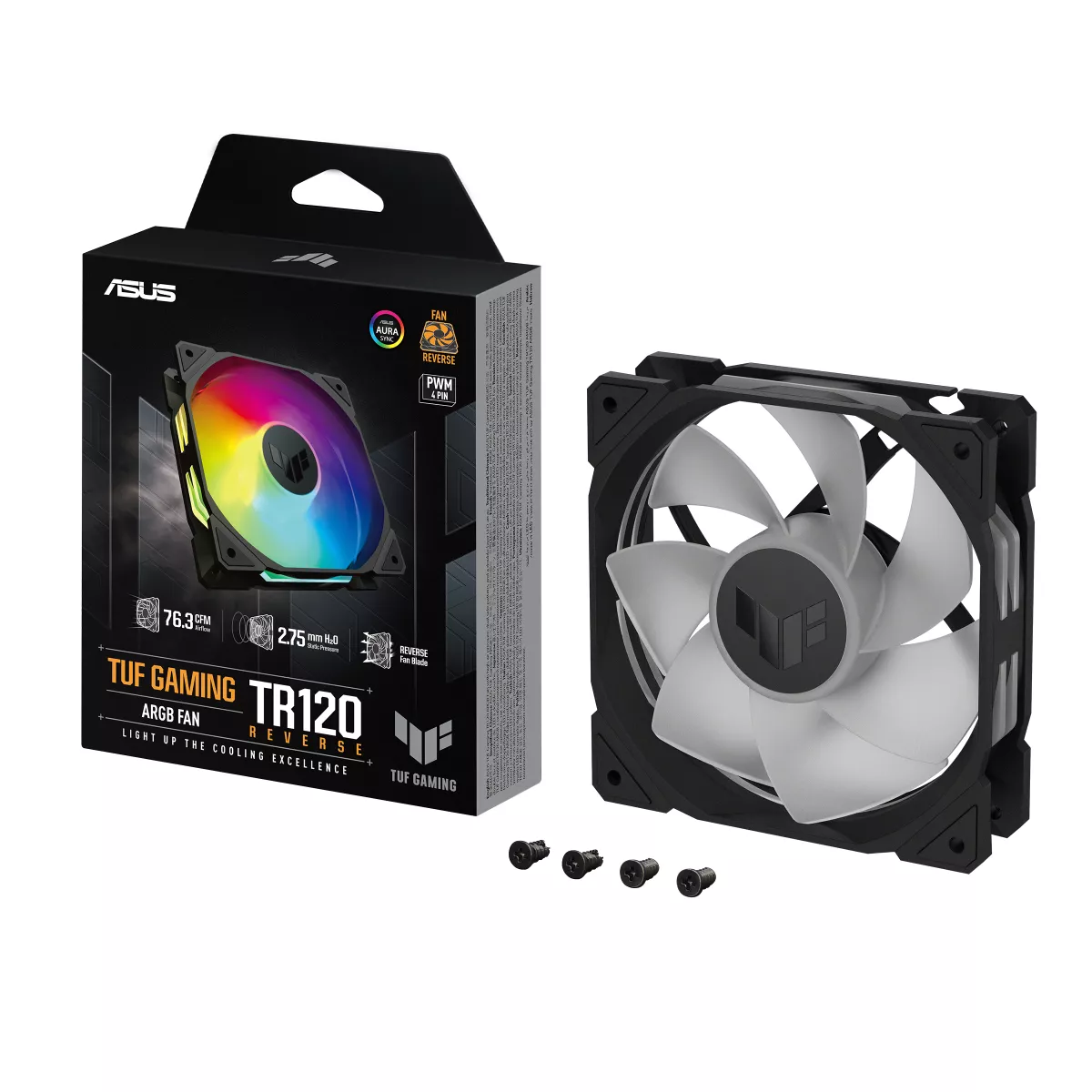 ASUS TUF Gaming TR120 ARGB Reverse Blade Black Gehäuselüfter Single Pack