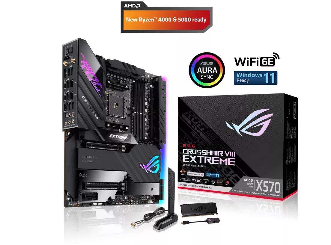 ASUS ROG CROSSHAIR VIII EXTREME AMD X570 Gaming-Mainboard ASUS ROG CROSSHAIR VIII EXTREME AMD X570 Gaming-Mainboard