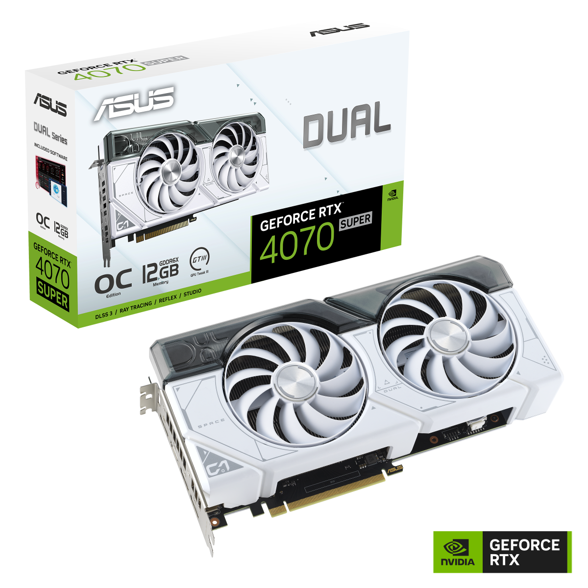 ASUS Dual GeForce RTX 4070 SUPER White OC Edition 12GB GDDR6X Gaming Grafikkarte 1