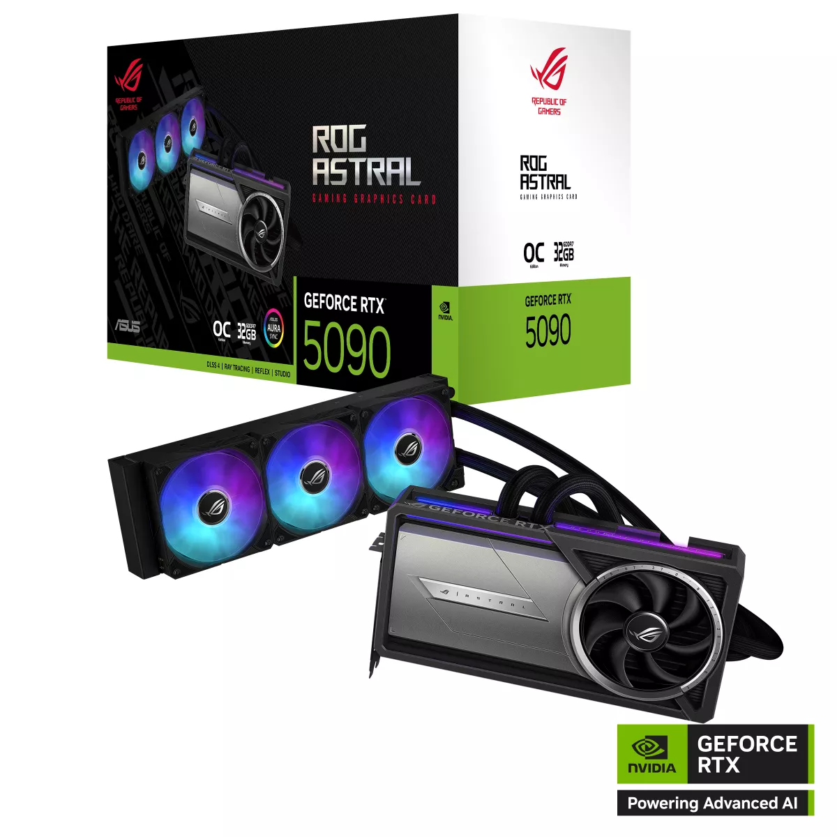ASUS ROG Astral LC GeForce RTX 5090 32GB GDDR7 OC Edition Gaming Grafikkarte mit All-in-One-Flüssig-CPU-Wasserkühlung ASUS ROG Astral LC GeForce RTX 5090 32GB GDDR7 OC Edition Gaming Grafikkarte mit All-in-One-Flüssig-CPU-Wasserkühlung