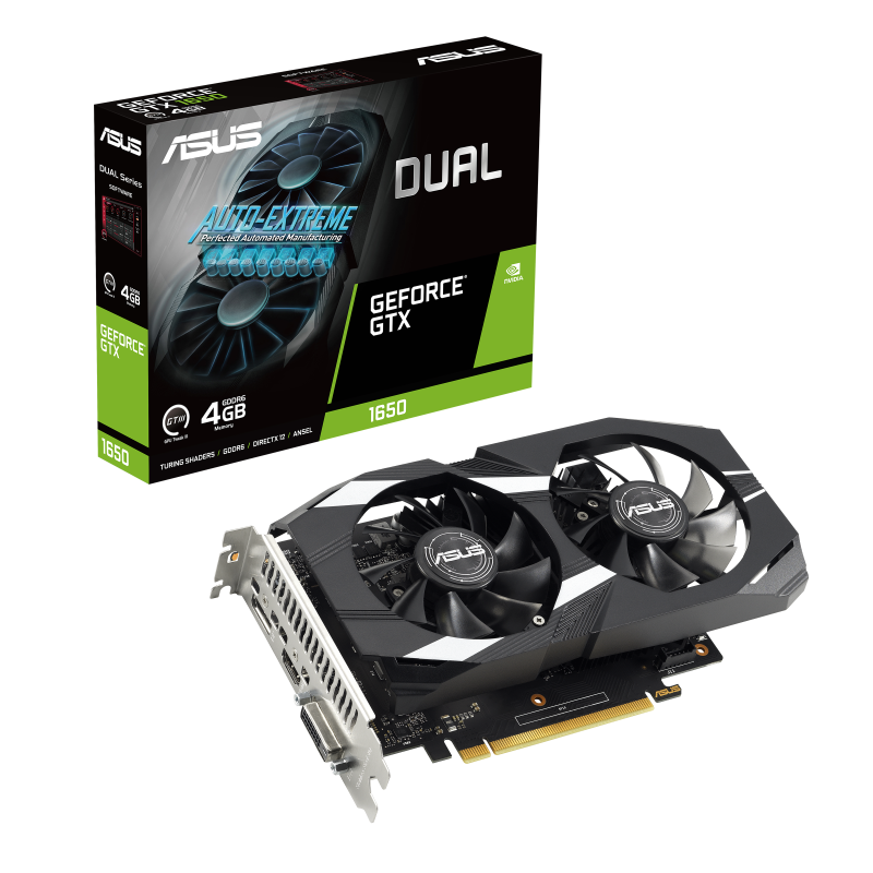 Asus Carte Graphique GTX 1650 Dual Mini OC 4GB GDDR6 Argenté