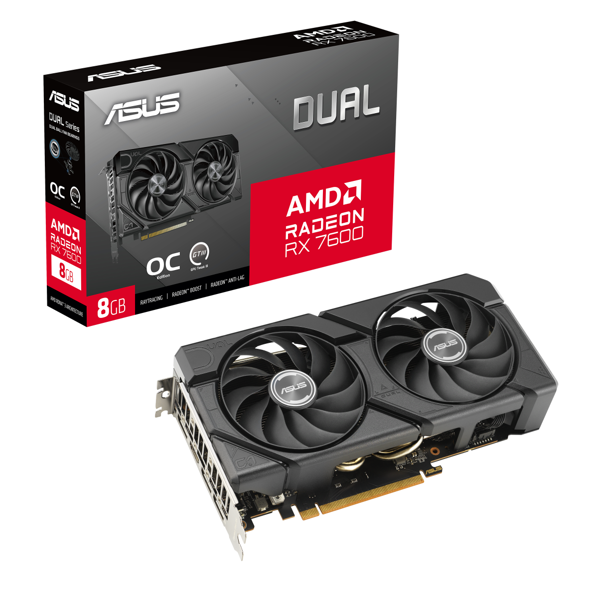 ASUS Dual Radeon RX 7600 EVO OC Edition 8GB GDDR6 Gaming Grafikkarte 2