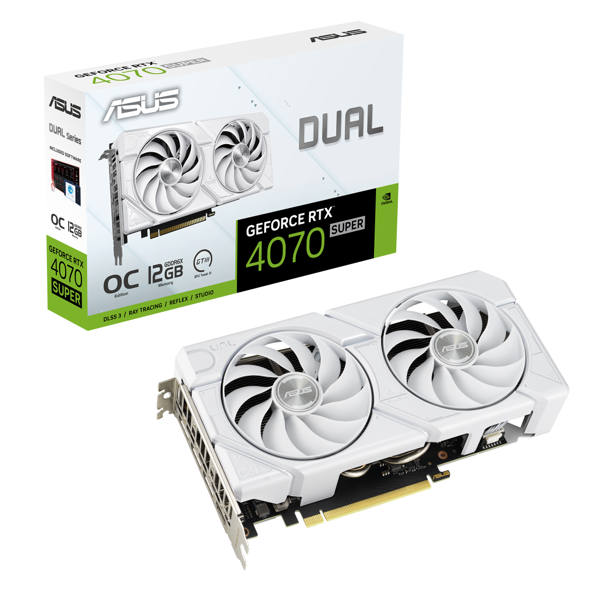 ASUS Dual GeForce RTX 4070 SUPER EVO White OC Edition 12GB GDDR6X Gaming Grafikkarte 1