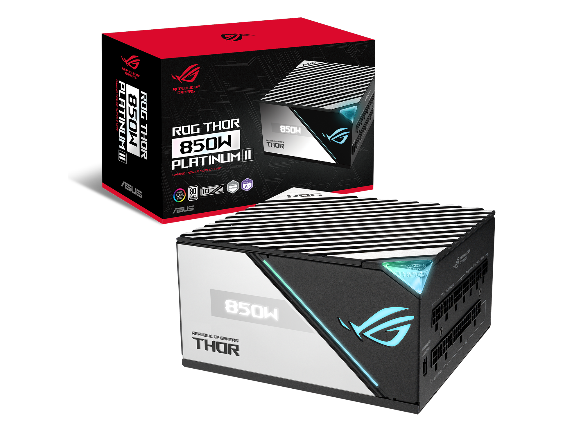 ROG Thor 850W Platinum II Alimentation (éclairage Aura Sync RGB, écran OLED) thumbnail 5