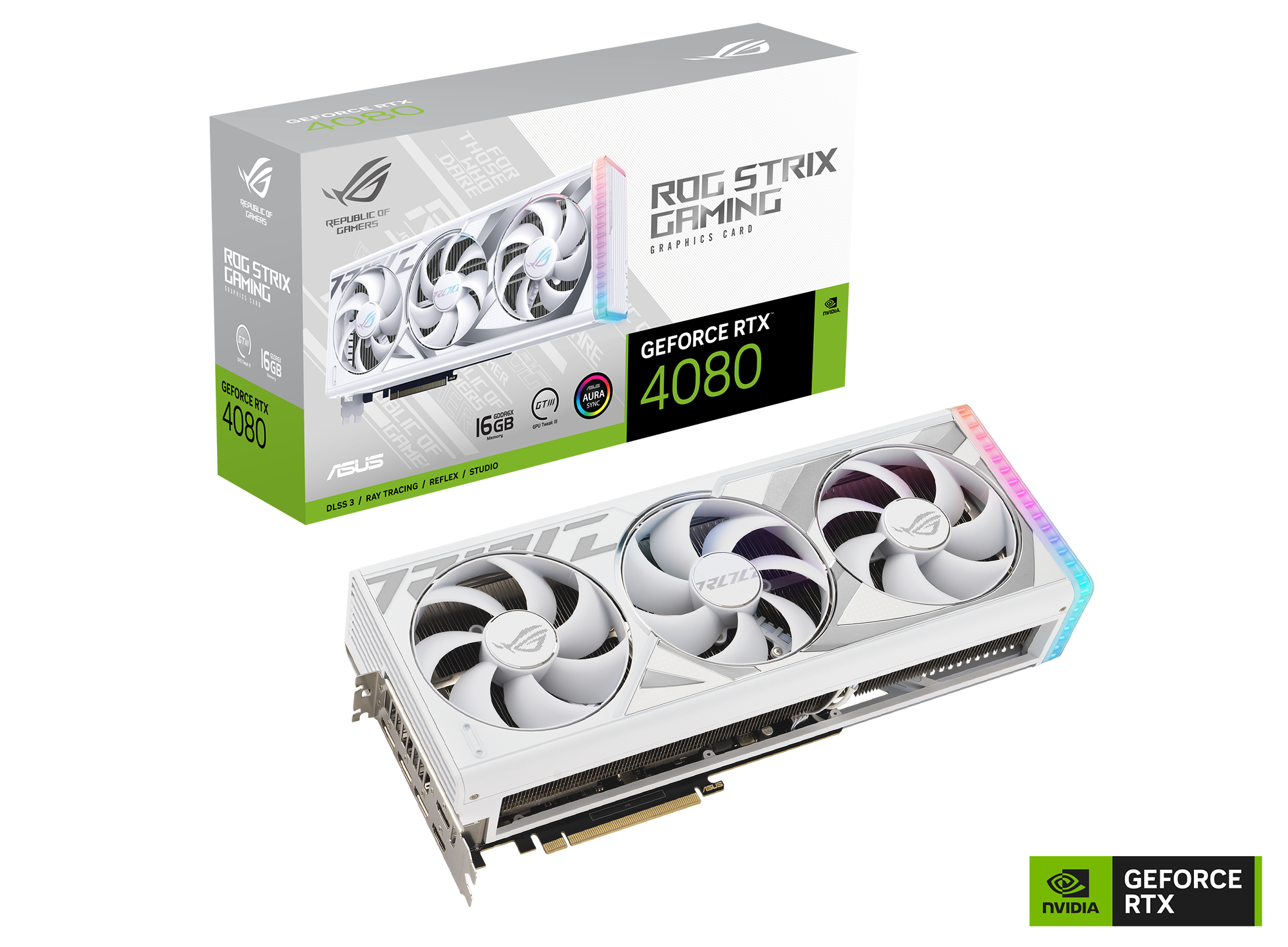 ROG STRIX GeForce RTX 4080 16GB White Edition GDDR6X Carte graphique de jeu
