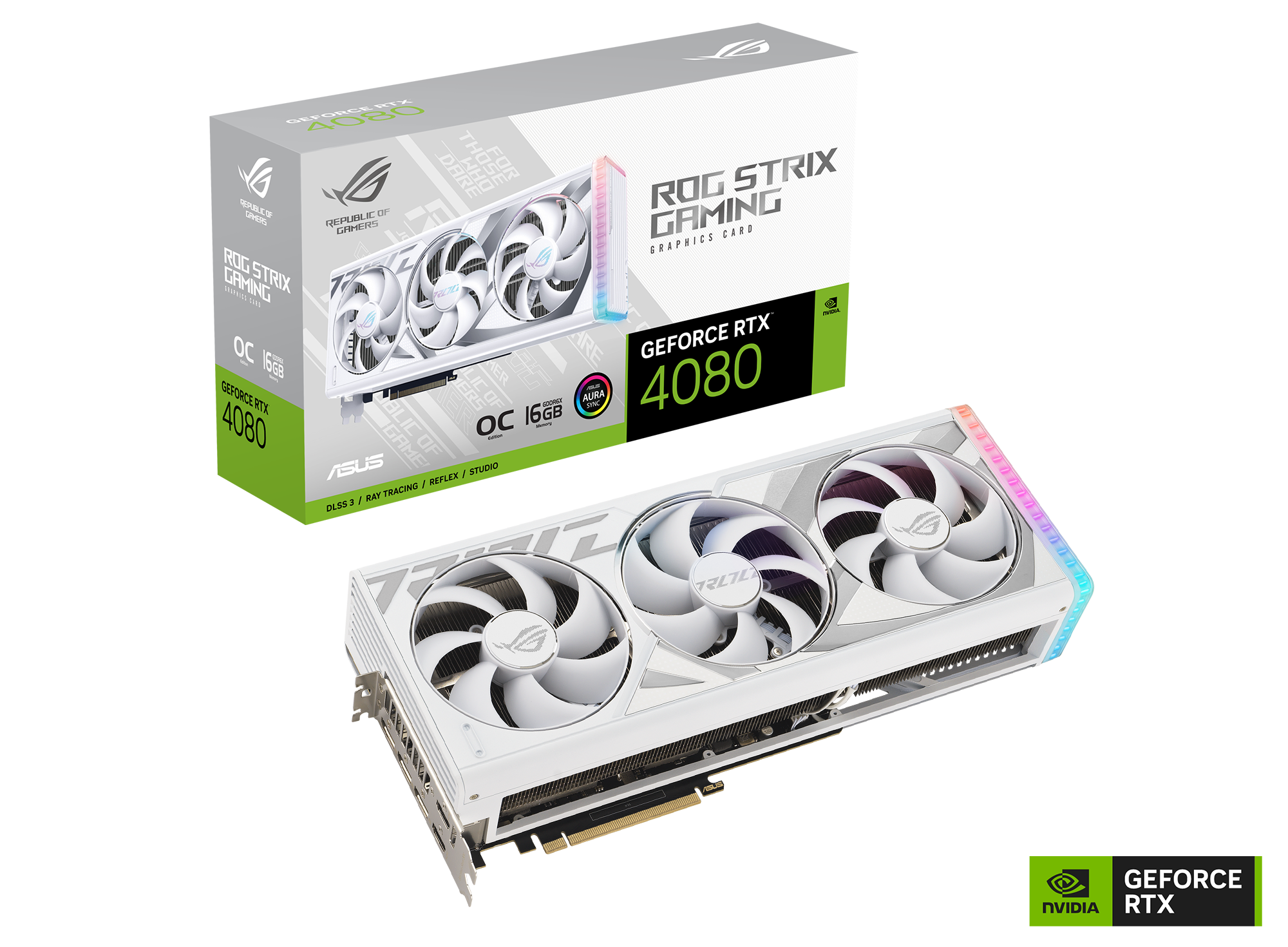 ASUS ROG Strix GeForce RTX 4080 16GB White OC Edition GDDR6X Gaming Graphics Card 1