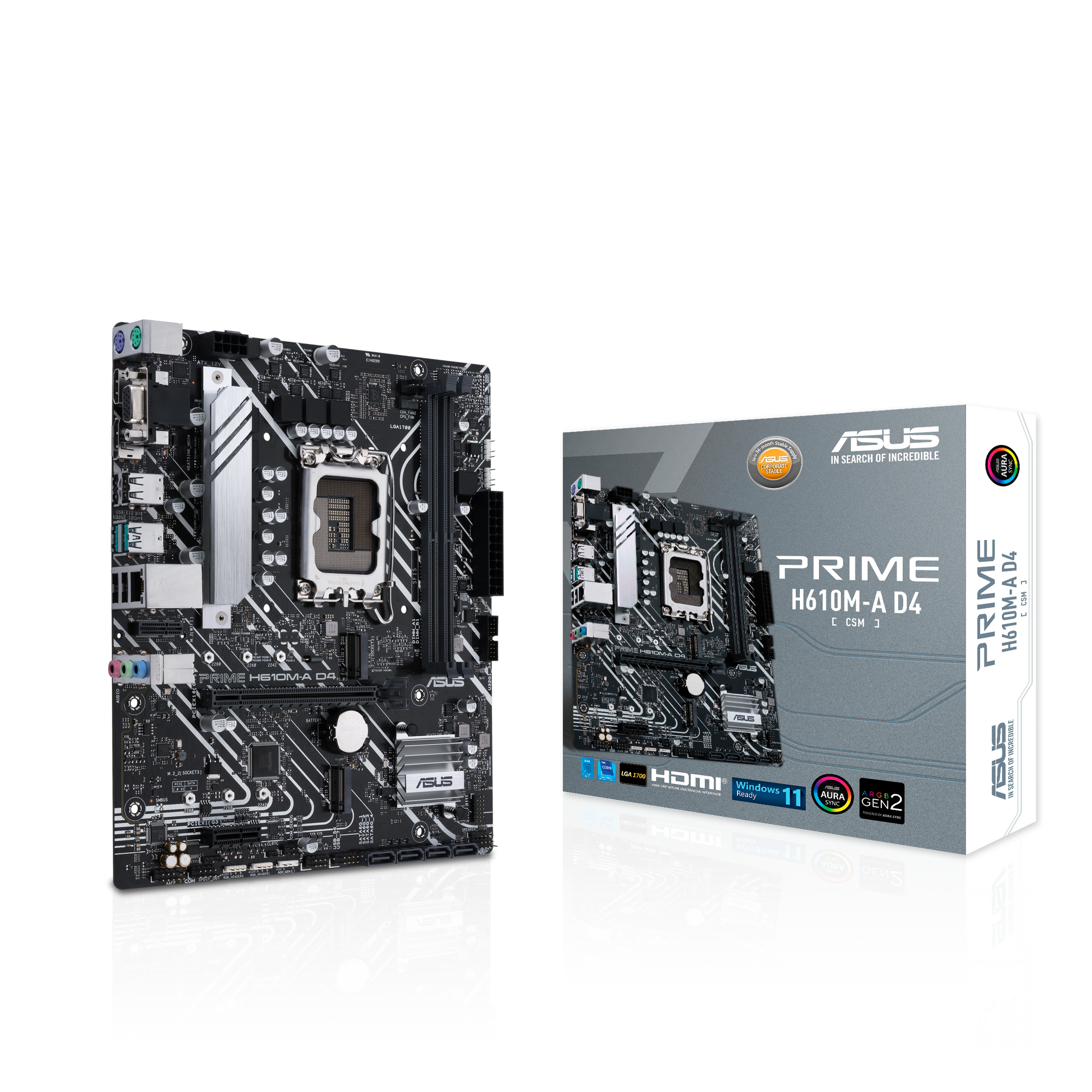 ASUS Prime H610M-A D4-CSM Business Mainboard Sockel Intel LGA 1700 1