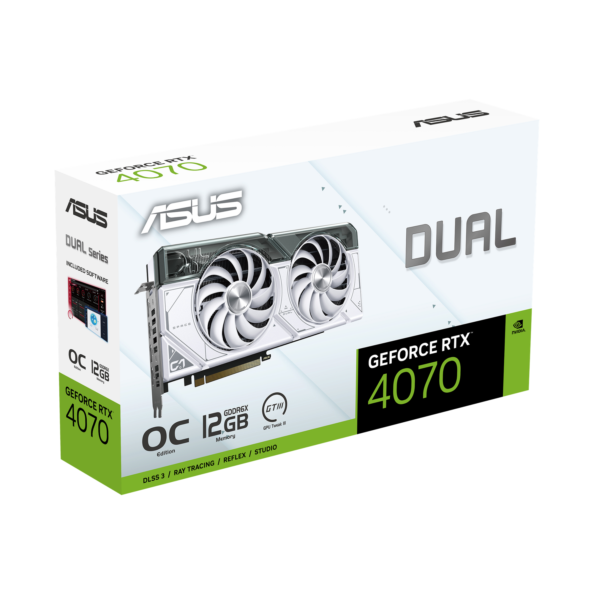 ASUS Dual GeForce RTX 4070 OC White Edition 12GB GDDR6X Carte graphique de jeu thumbnail 4