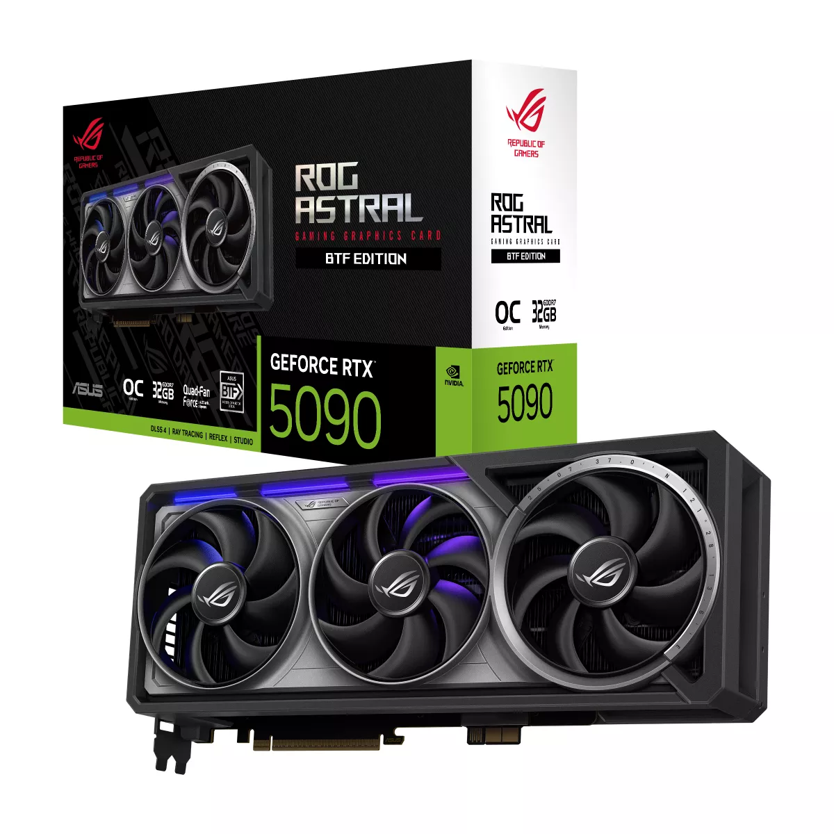 ASUS ROG Astral GeForce RTX 5090 32GB OC Edition GDDR7 BTF Quad-Fan Gaming Grafikkarte ASUS ROG Astral GeForce RTX 5090 32GB OC Edition GDDR7 BTF Quad-Fan Gaming Grafikkarte