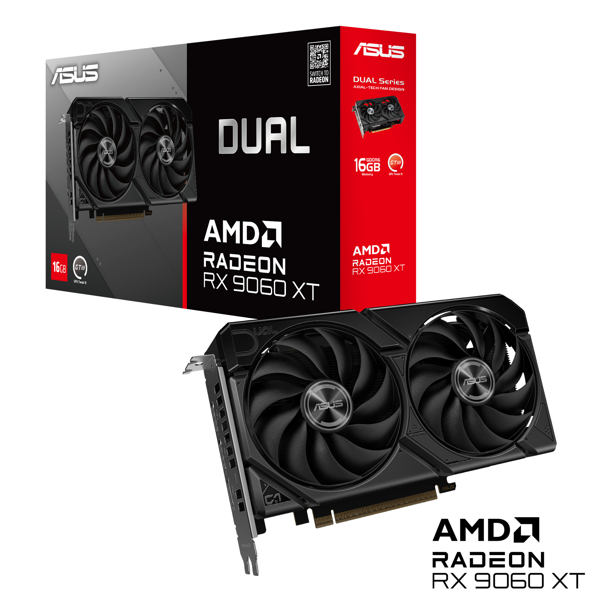ASUS Dual Radeon RX9060XT 16G GDDR6 Gaming Grafikkarte