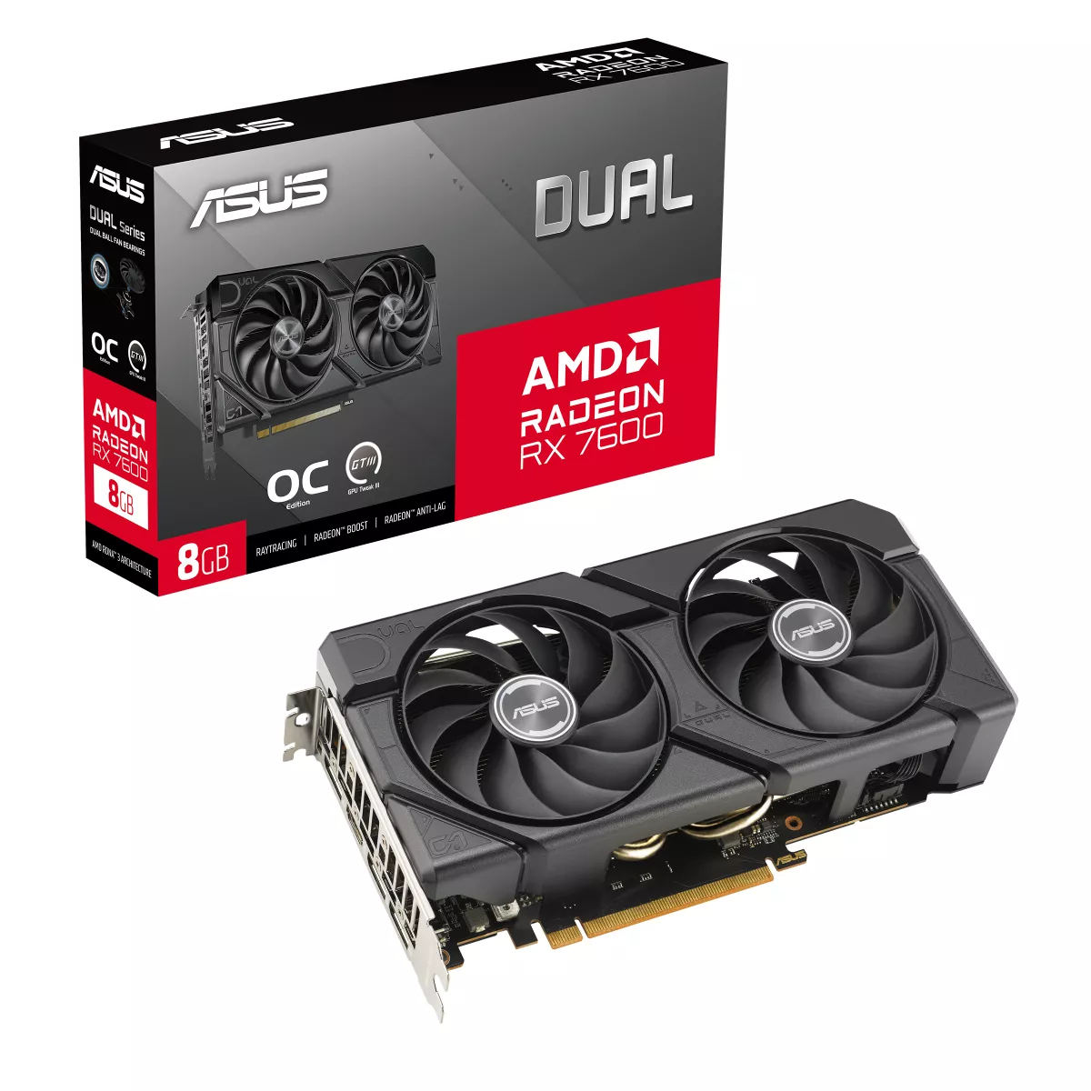 ASUS Dual Radeon RX 7600 EVO OC Edition 8GB GDDR6 Gaming Grafikkarte
