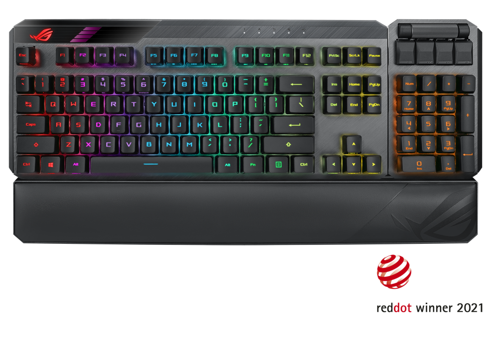 ASUS ROG Claymore II Wireless Gaming Keyboard, ROG RX Optical Switches, Detachable Numpad