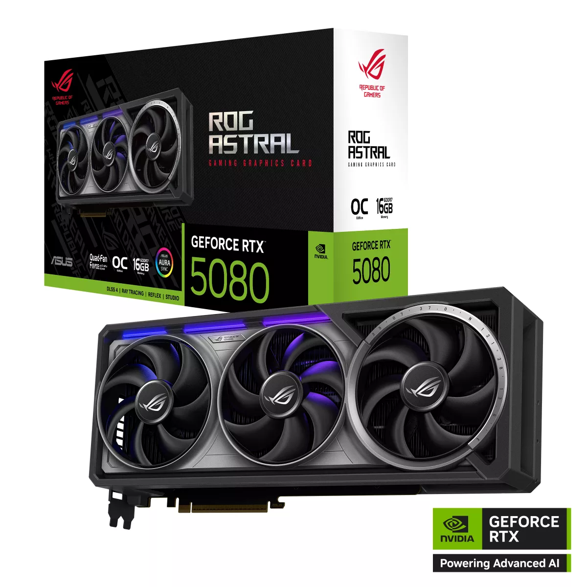 ASUS ROG Astral GeForce RTX 5080 16GB GDDR7 OC Edition Gaming Grafikkarte ASUS ROG Astral GeForce RTX 5080 16GB GDDR7 OC Edition Gaming Grafikkarte