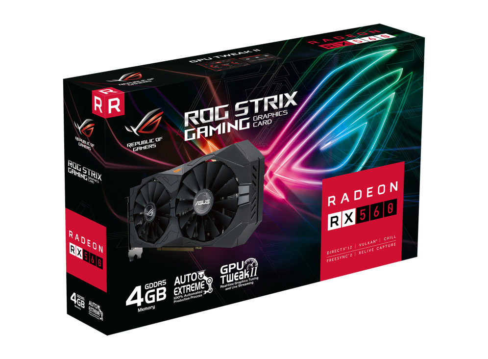 ASUS ROG Strix Radeon™ RX560 4G V2 GDDR5 Gaming Graphics Card thumbnail 5