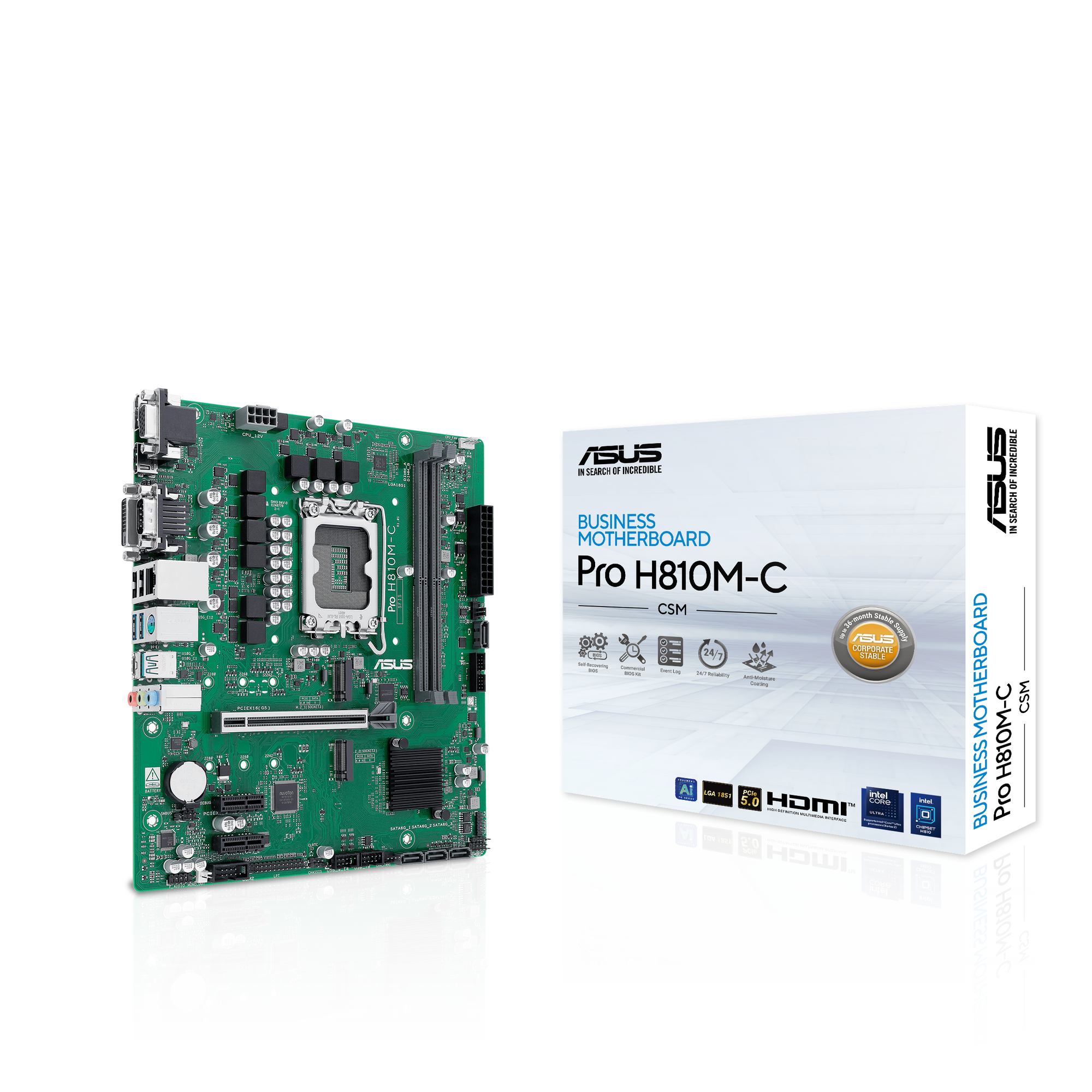 ASUS PRO H810M-C-CSM Business Mainboard Sockel Intel LGA 1851 