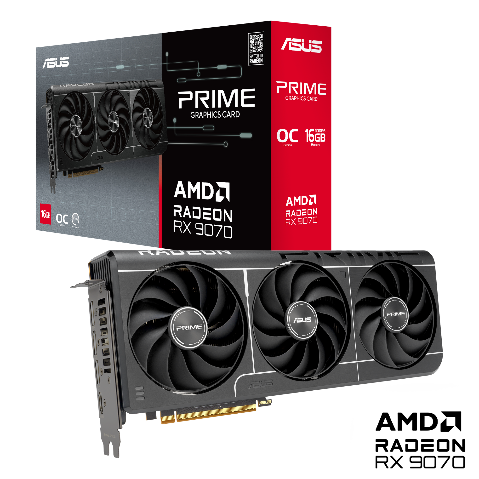 ASUS Prime Radeon RX 9070 OC Edition 16GB GDDR6 EVO Gaming Grafikkarte 