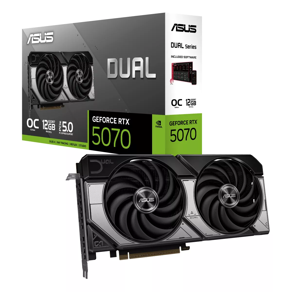 ASUS Dual GeForce RTX 5070 12GB GDDR7 OC Edition Gaming Grafikkarte