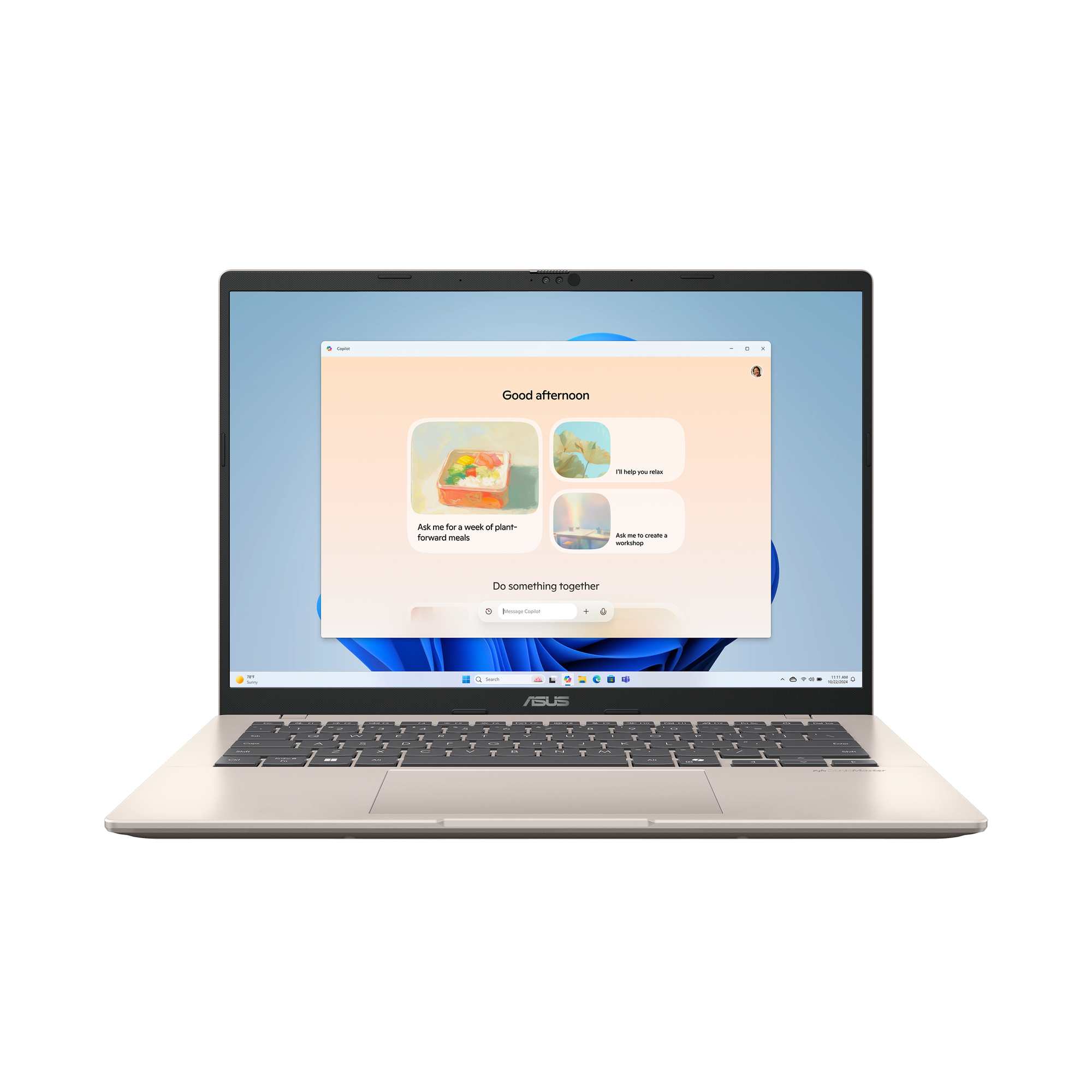 ASUS Vivobook 14 X1407CA Intel Core Ultra 5 225H Laptop 35,6 cm (14") WUXGA 16 GB DDR5-SDRAM 512 GB SSD Wi-Fi 6 (802.11ax) Windows 11 Home Gold, Platin