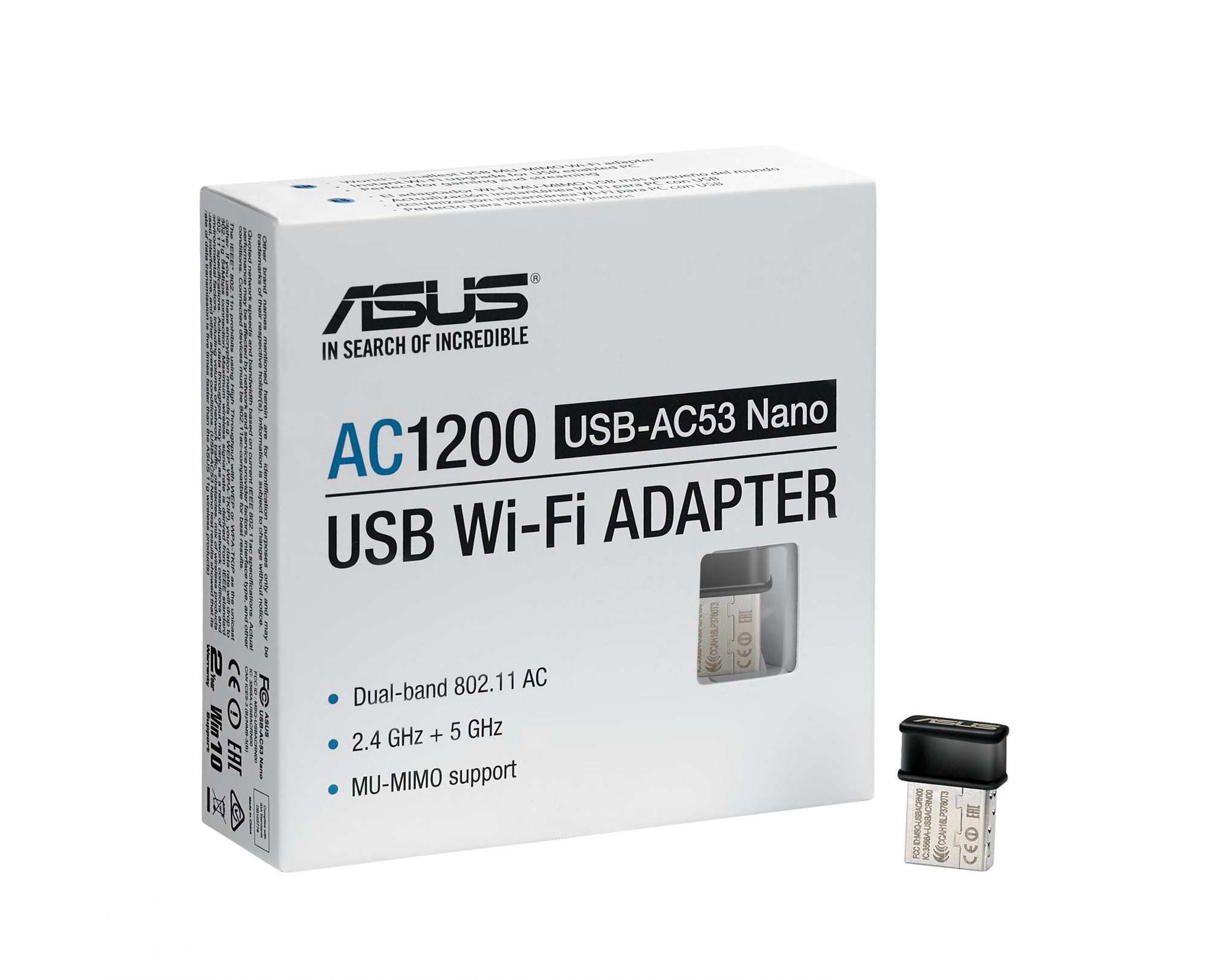 ASUS USB-AC53 Nano AC1200 bi-bande Clé USB Wi-Fi (802.11ac, MU-Mimo) thumbnail 3