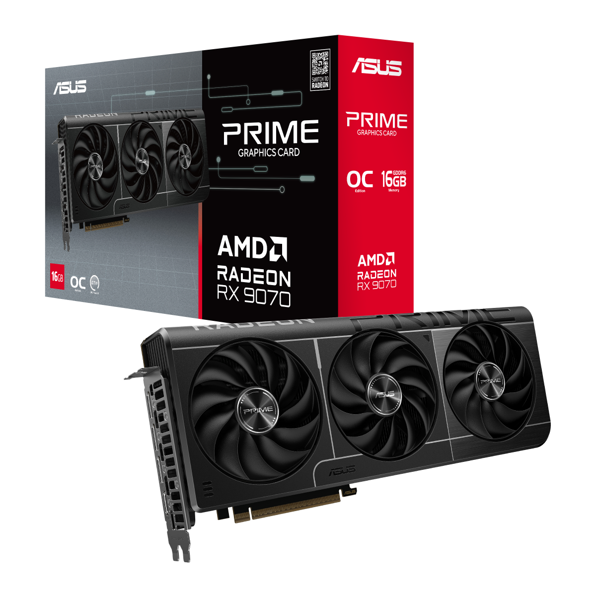 ASUS Prime Radeon RX 9070 OC Edition 16GB GDDR6 Gaming Grafikkarte 