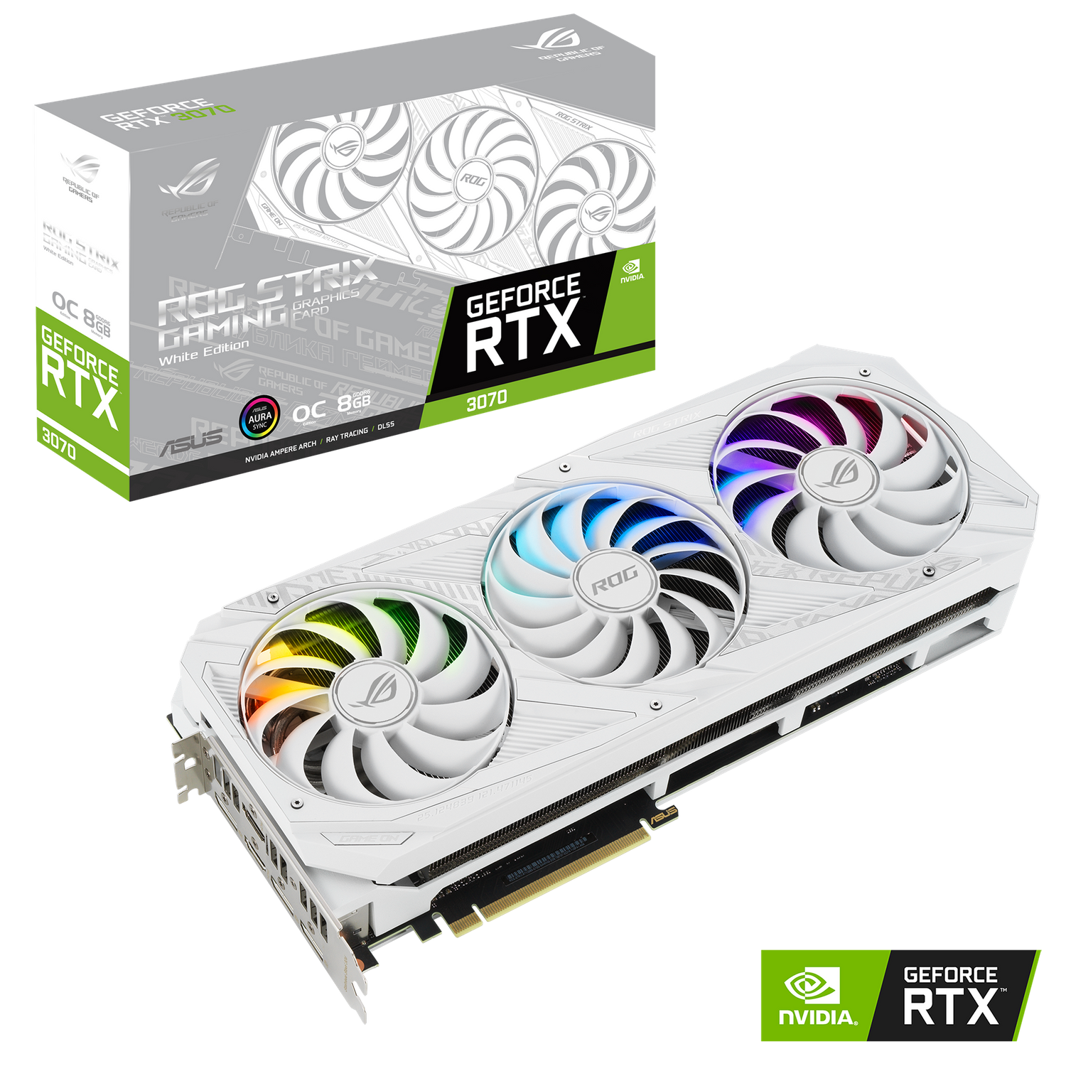 ASUS ROG Strix GeForce RTX 3070 8G OC White Edition Gaming Grafikkarte