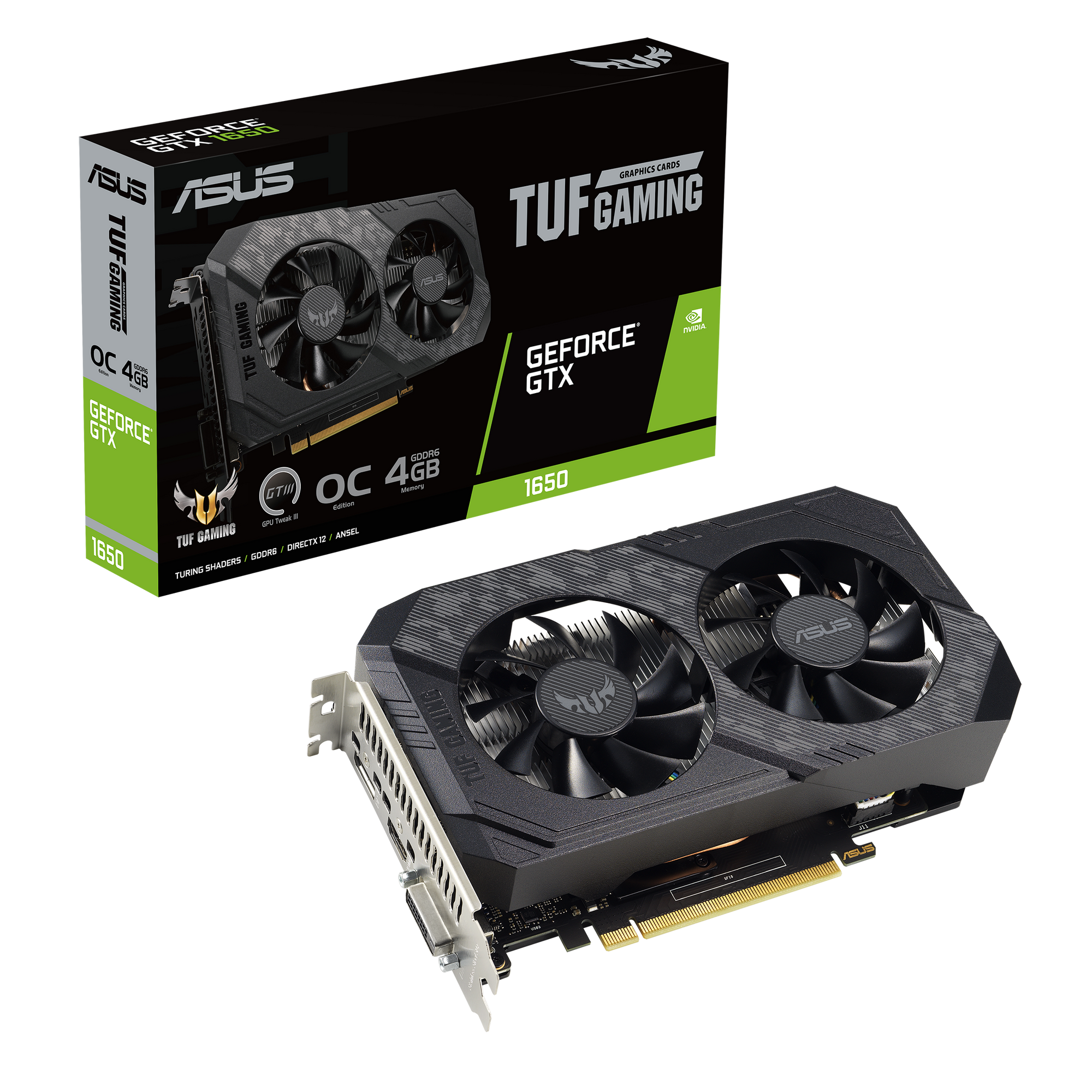 ASUS TUF Gaming GeForce GTX 1650 OC Edition 4GB GDDR6 Gaming Grafikkarte 