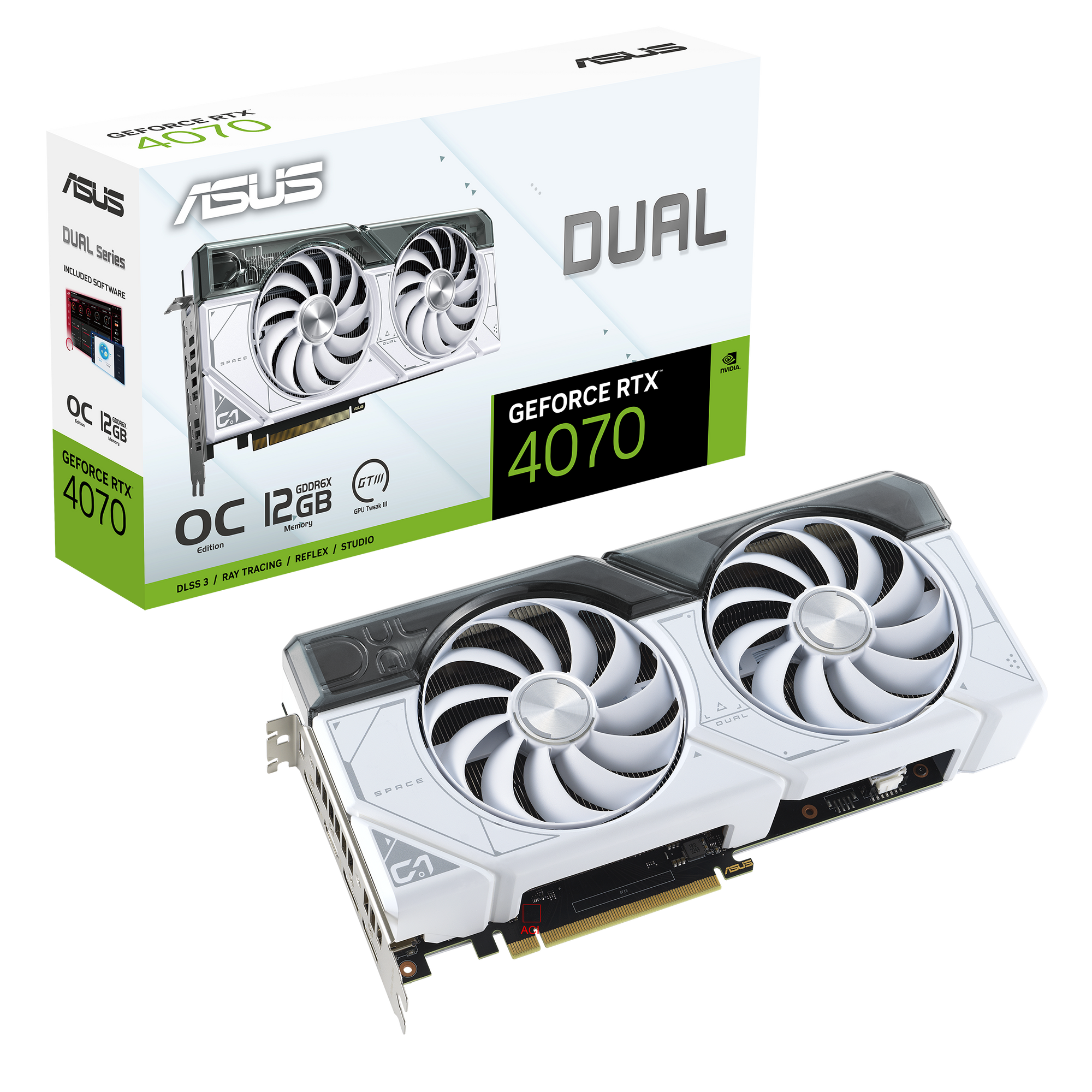 ASUS Dual GeForce RTX 4070 OC White Edition 12GB GDDR6X Gaming Graphics Card