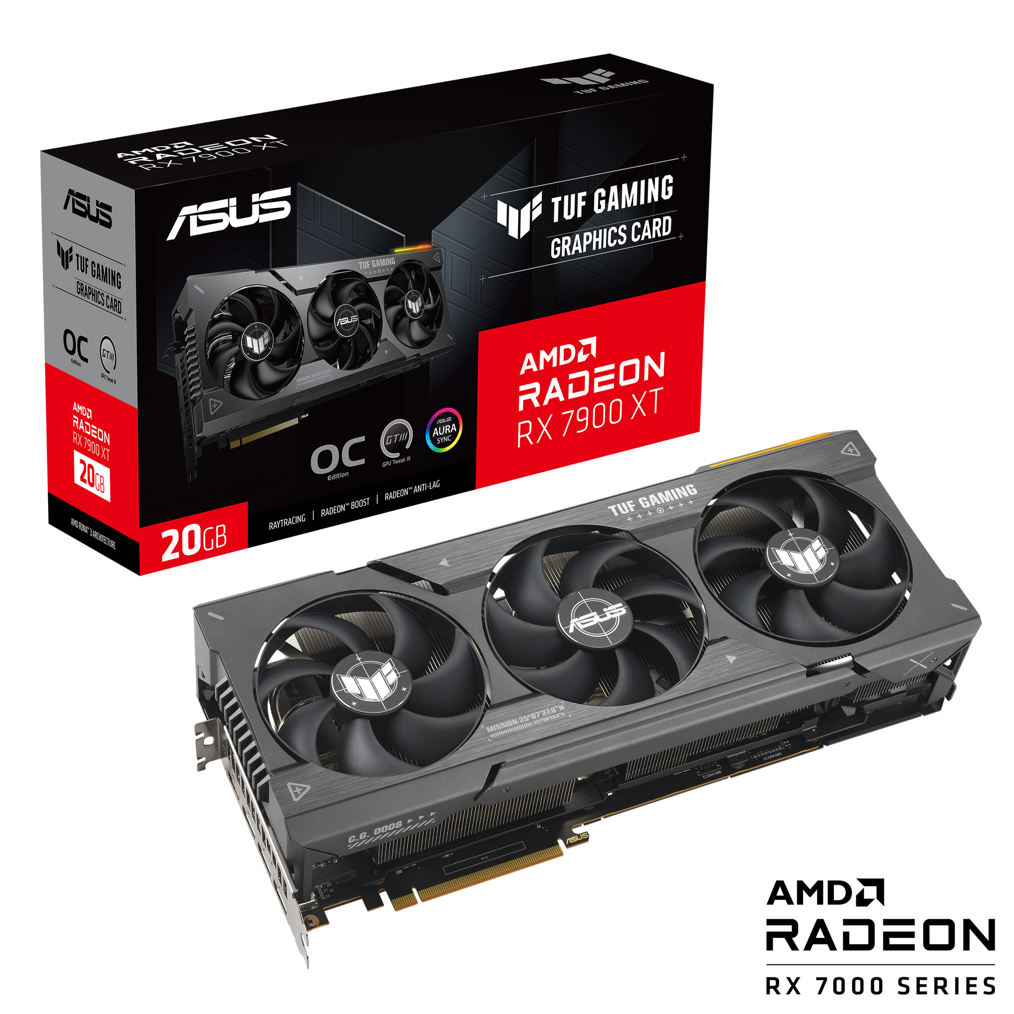 ASUS TUF Gaming AMD Radeon RX 7900 XT OC Edition 20GB GDDR6 Gaming Grafikkarte