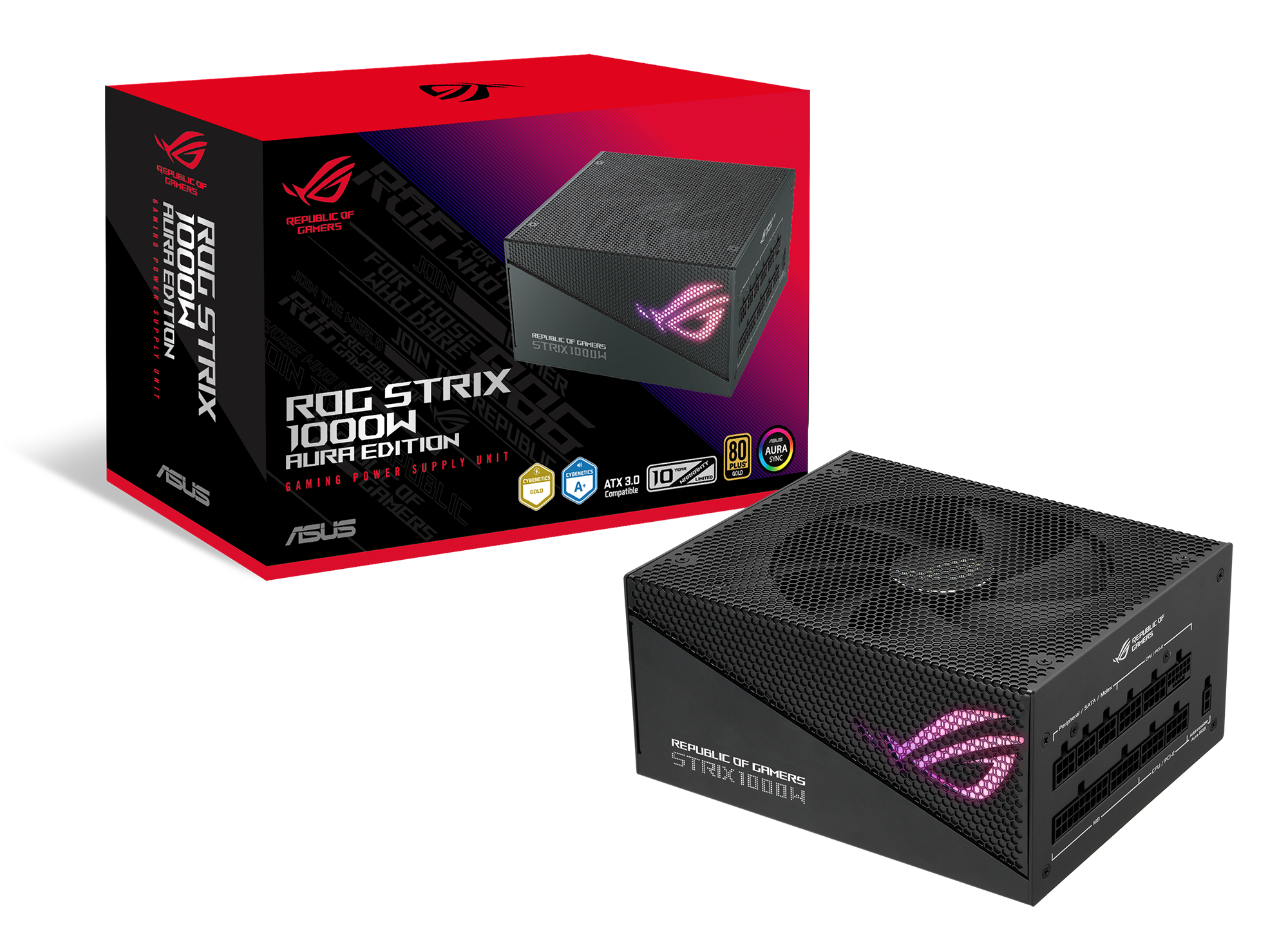 ASUS ROG STRIX 1000W Gold Aura Edition RGB PSU thumbnail 3