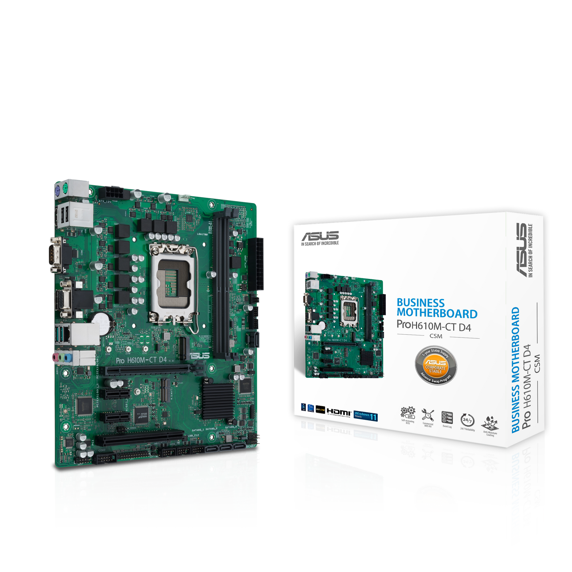 ASUS Pro H610M-C D4-CSM Business Mainboard Sockel Intel LGA 1700 1