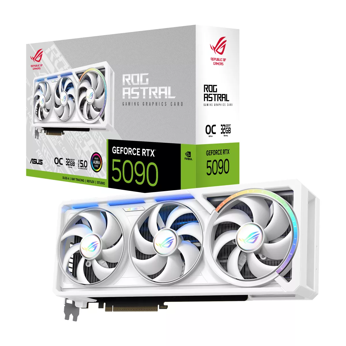 ASUS ROG Astral GeForce RTX 5090 32GB GDDR7 White OC Edition Gaming Quad-Lüfter-Grafikkarte