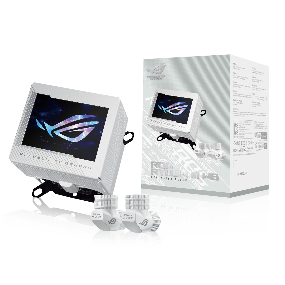 ASUS ROG Ryujin III WB White LCD CPU-Wasserblock thumbnail 3