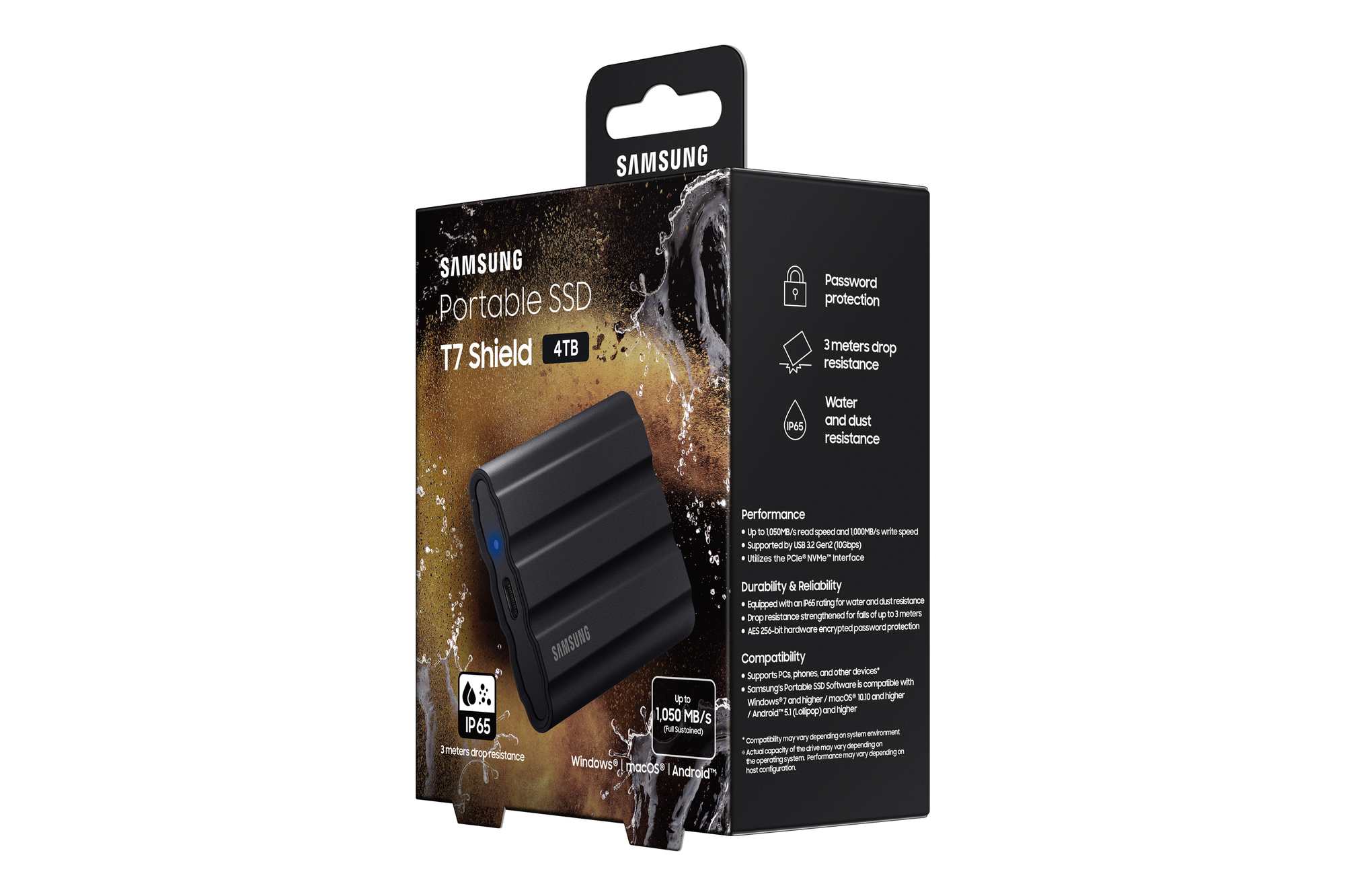 Samsung T7 Shield Portable SSD - 4 TB - USB 3.2 Gen.2 Externe SSD Schwarz (MU-PE24T0S/EU) 2