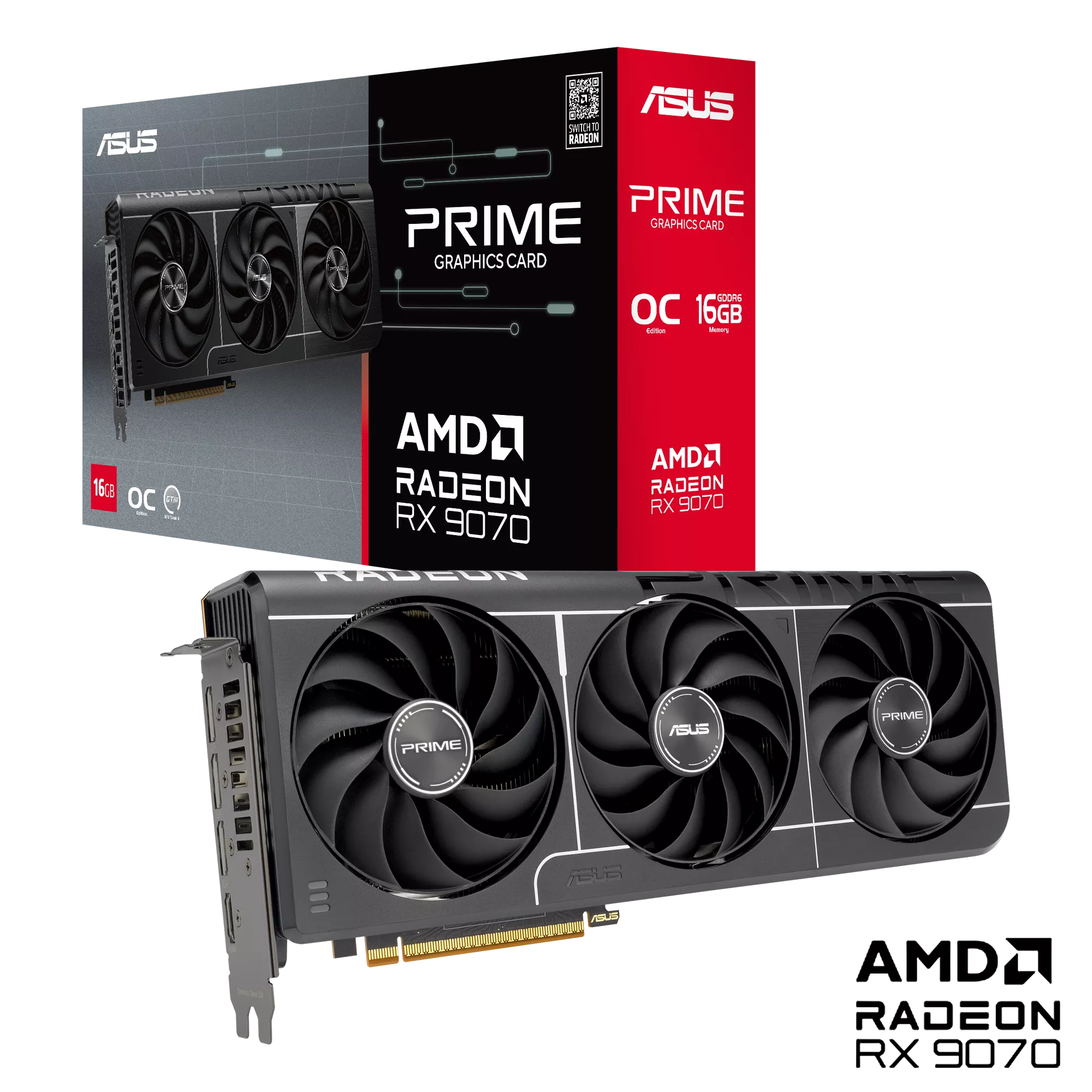 ASUS Prime Radeon RX 9070 OC Edition 16GB GDDR6 EVO Gaming Grafikkarte