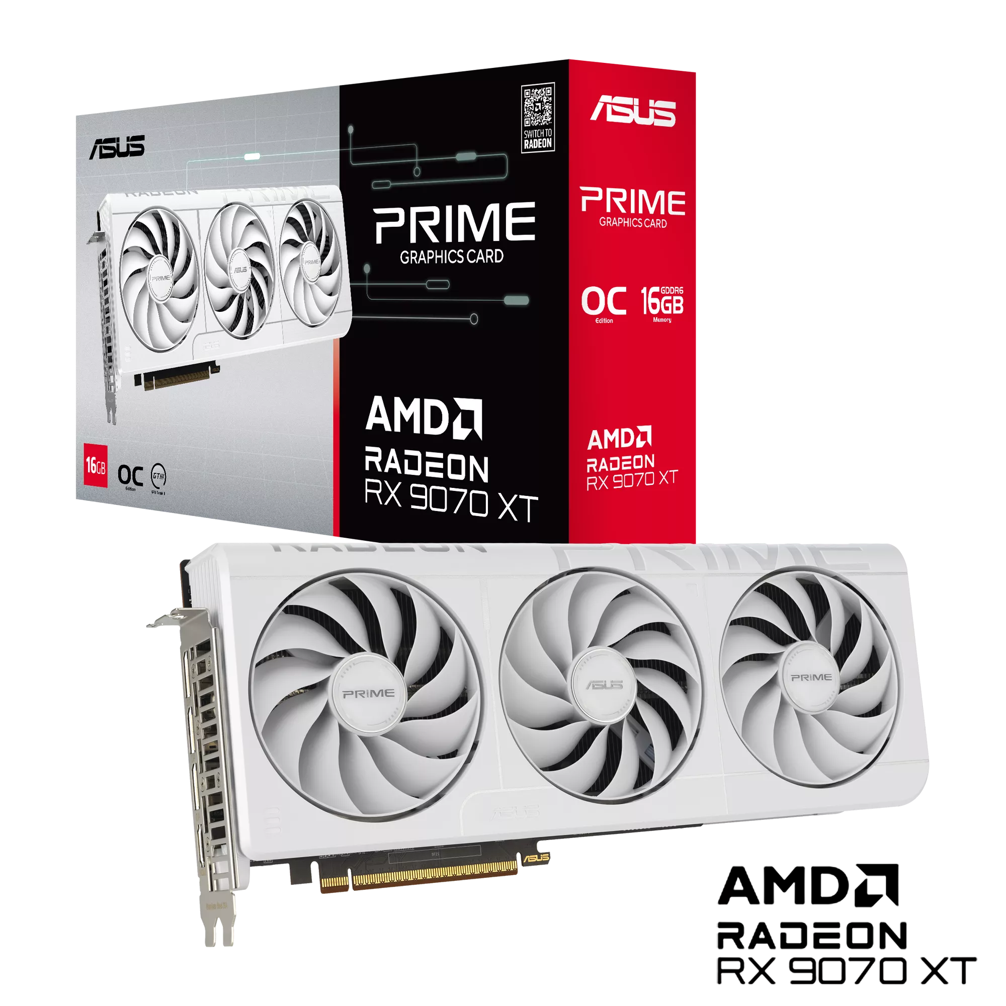 ASUS Prime Radeon RX 9070 XT White OC Edition 16GB GDDR6 Gaming Grafikkarte ASUS Prime Radeon RX 9070 XT White OC Edition 16GB GDDR6 Gaming Grafikkarte