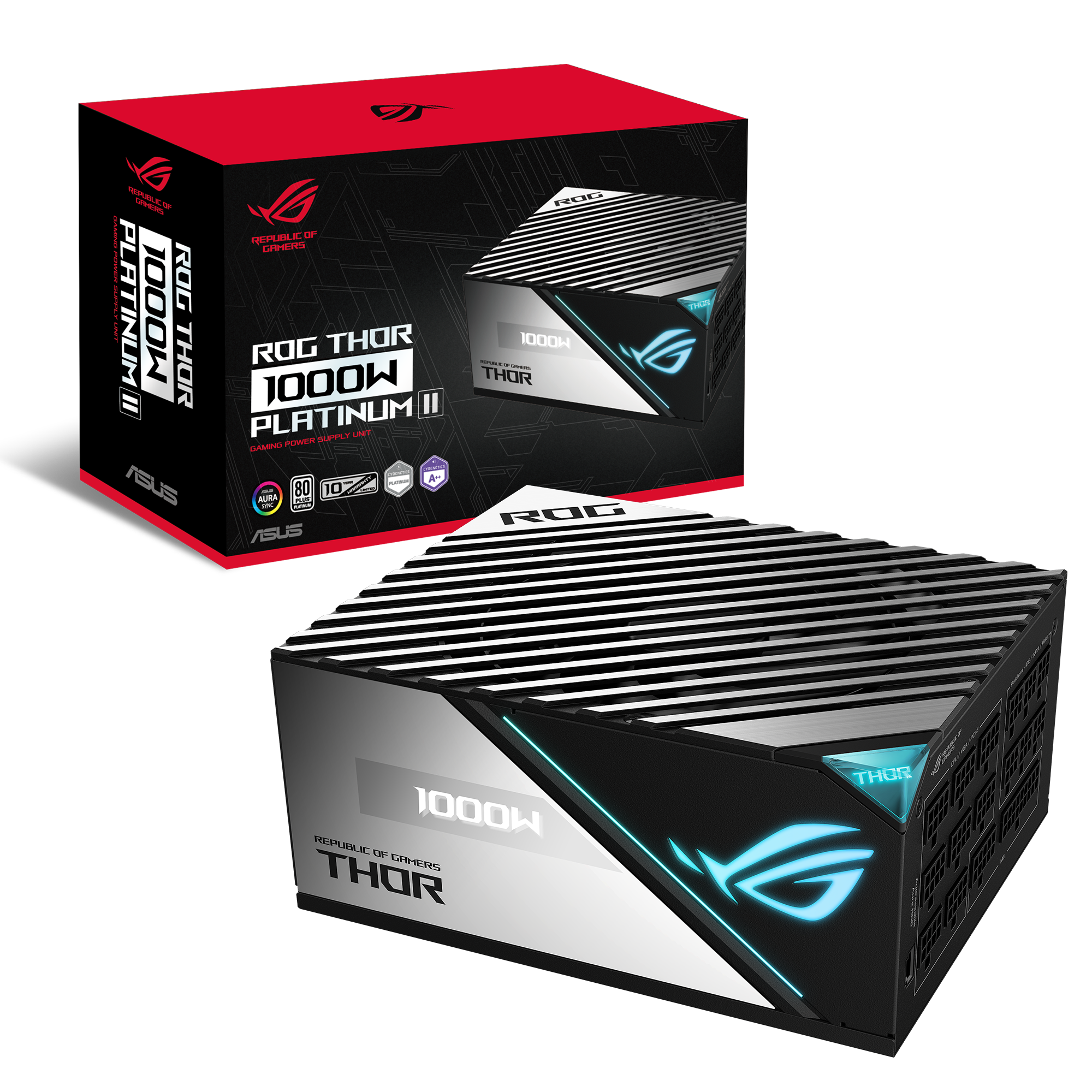 ROG Thor 1000W Platinum II Alimentation (Aura Sync, écran OLED, refroidissement 0dB)